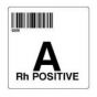 ISBT 128 Label (Synthetic, Permanent) "A RH Positive'' 2"x2" White - 500 per Roll