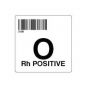 ISBT 128 Label (Synthetic, Permanent) "O RH Positive'' 2"x2" White - 500 per Roll