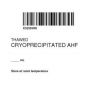 ISBT 128 Label (Synthetic, Permanent) "Thawed Cryoprecipitated'' 2"x2" White - 500 per Roll