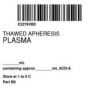 ISBT 128 Label (Synthetic, Permanent) "Thawed Apheresis'' 2"x2" White - 500 per Roll