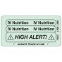 IV Label Piggyback Paper Permanent IV Nutrition IV 3" Core 1 1/2"x3 Light Green 1000 per Roll