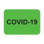 Covid-19 Label Paper Permanent, 1" Core, 1-7/16"x1" Fluorescent Green, 666 per Roll