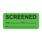 Screened Label Paper Permanent, 1" Core, 2-1/4" X 1" Fluorescent Green, 420 per Roll