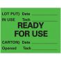 Lab Communication Label (Paper, Permanent) Lot Put Date In 2"x1 1/2" Green - 1000 per Roll
