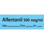 Anesthesia Tape with Date, Time, and Initial Removable Alfentanil 500 mcg/ml" 1" Core 1/2" x 500 Imprints Blue 333 500 Inches per Roll