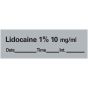 Anesthesia Tape with Date, Time & Initial (Removable) Lidocaine 1% 10 mg/ml" 1 Core 1/2" x 500" - 333 Imprints - Gray - 500 Inches per Roll