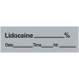 Anesthesia Tape with Date, Time & Initial (Removable) Lidocaine % 1/2" x 500" - 333 Imprints - Gray - 500 Inches per Roll