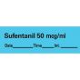 Anesthesia Tape with Date, Time & Initial (Removable) Sufentanil 50 mcg/ml 1/2" x 500" - 333 Imprints - Blue - 500 Inches per Roll