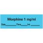 Anesthesia Tape with Date, Time, and Initial Removable Morphine 1 mg/ml 1" Core 1/2" x 500" Imprints Blue 333 500 Inches per Roll