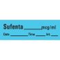 Anesthesia Tape with Date, Time & Initial (Removable) Sufenta mcg/ml 1/2" x 500" - 333 Imprints - Blue - 500 Inches per Roll
