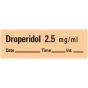 Anesthesia Tape with Date, Time & Initial (Removable) Droperidol 2.5 mg/ml 1/2" x 500" - 333 Imprints - Salmon - 500 Inches per Roll
