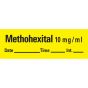 Anesthesia Tape with Date, Time, and Initial Removable MethoheXItal 10 mg/ml 1" Core 1/2" x 500" Imprints Yellow 333 500 Inches per Roll