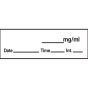 Anesthesia Tape with Date, Time & Initial (Removable) mg/ml Date Time 1/2" x 500" - 333 Imprints - White - 500 Inches per Roll