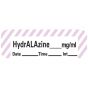 Anesthesia Tape with Date, Time & Initial (Removable) Hydralazine mg/ml 1/2" x 500" - 333 Imprints - White with Violet - 500 Inches per Roll