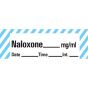 Anesthesia Tape with Date, Time & Initial (Removable) Naloxone mg/ml 1/2" x 500" - 333 Imprints - White with Blue - 500 Inches per Roll