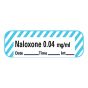 Anesthesia Tape with Date, Time & Initial (Removable) Naloxone 0.04 mg/ml 1/2" x 500" - 333 Imprints - White with Blue - 500 Inches per Roll
