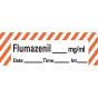Anesthesia Tape with Date, Time & Initial (Removable) Flumazenil mg/ml 1/2" x 500" - 333 Imprints - White with Fluorescent Red - 500 Inches per Roll