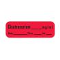 Anesthesia Label with Date, Time & Initial (Paper, Permanent) CisAtracurium mg/ml 1 1/2" x 1/2" Fluorescent Red - 600 per Roll