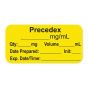 Anesthesia Label, with Expiration Date, Time & Initial (Paper, Permanent) "Precedex mg/ml" 1-1/2" x 3/4", Yellow - 500 per Roll