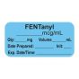 ANESTHESIA LABEL, WITH EXP. DATE, TIME, AND INITIAL, PAPER, PERMANENT, "FENTANYL MCG/ML", 1" CORE, 1-1/2" X 3/4", BLUE, 500 PER ROLL