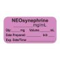 ANESTHESIA LABEL, WITH EXP. DATE, TIME, AND INITIAL, PAPER, PERMANENT, "NEOSYNEPHRINE MG/ML", 1" CORE, 1-1/2" X 3/4", VIOLET, 500 PER ROLL
