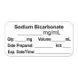ANESTHESIA LABEL, WITH EXP. DATE, TIME, AND INITIAL, PAPER, PERMANENT, "SODIUM BICARBONATE MG/ML", 1" CORE, 1-1/2" X 3/4", WHITE, 500 PER ROLL