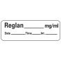 Anesthesia Label with Date, Time & Initial (Paper, Permanent) Reglan mg/ml Date 1 1/2" x 1/2" White - 600 per Roll