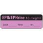 Anesthesia Label with Date, Time & Initial (Paper, Permanent) Epinephrine 10 mcg/ml 1 1 1/2" x 1/2" Violet - 600 per Roll