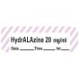 Anesthesia Label with Date, Time & Initial (Paper, Permanent) Hydralazine 20 mg/ml 1 1/2" x 1/2" White with Violet - 600 per Roll