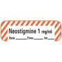 Anesthesia Label with Date, Time & Initial (Paper, Permanent) Neostigmine 1 mg/ml 1 1 1/2" x 1/2" White with Fluorescent Red - 600 per Roll