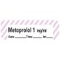 Anesthesia Label with Date, Time & Initial (Paper, Permanent) Metoprolol 1 mg/ml 1 1 1/2" x 1/2" White with Violet - 600 per Roll