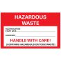 Hazard Label (Paper, Permanent)hazardous Waste 5"x3" Red - 500 Labels per Roll