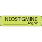 Label Paper Removable Neostigmine mg/ml, 1" Core, 1 1/4" x 5/16", Fl. Chartreuse, 760 per Roll