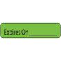 Label Paper Removable Expires On, 1" Core, 1 1/4" x 5/16", Fl. Green, 760 per Roll