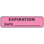 Label Paper Removable Expiration Date, 1" Core, 1 1/4" x 5/16", Fl. Pink, 760 per Roll