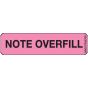 Label Paper Permanent Note Overfill, 1" Core, 1 1/4" x 5/16", Fl. Pink, 760 per Roll