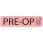 Lab Communication Label (Paper, Permanent) Pre-op 1 1/4"x5/16" Fluorescent Red - 760 per Roll