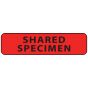 Label Paper Permanent Shared Specimen, 1" Core, 1 1/4" x 5/16", Fl. Red, 760 per Roll