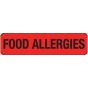 Label Paper Permanent Food Allergies 1" Core 1 1/4"x5/16" Fl. Red 760 per Roll
