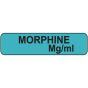 Label Paper Removable Morphine mg/ml, 1" Core, 1 1/4" x 5/16", Blue, 760 per Roll