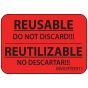 Label Paper Permanent Reusable Do Not, 1" Core, 1 7/16" x 1", Fl. Red, 666 per Roll