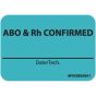 Label Paper Removable ABO & RH, 1" Core, 1 7/16" x 1", Blue, 666 per Roll