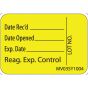 Label Paper Permanent Date Recd Date 1" Core 1 7/16"x1 Yellow 666 per Roll