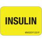 Label Paper Permanent Insulin, 1" Core, 1 7/16" x 1", Yellow, 666 per Roll