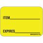 Label Paper Permanent Item Expires, 1" Core, 1 7/16" x 1", Yellow, 666 per Roll