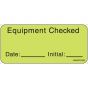 Label Paper Removable Equipment Checked, 1" Core, 2 1/4" x 1", Fl. Chartreuse, 420 per Roll