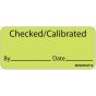 Label Paper Removable Checked/Calibrated, 1" Core, 2 1/4" x 1", Fl. Chartreuse, 420 per Roll