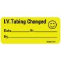 Label Paper Removable IV Tubing Changed, 1" Core, 2 1/4" x 1", Fl. Chartreuse, 420 per Roll