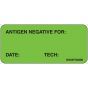 Label Paper Removable Antigen Negative, 1" Core, 2 1/4" x 1", Fl. Green, 420 per Roll