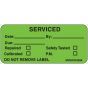 Label Paper Removable Serviced Date:, 1" Core, 2 1/4" x 1", Fl. Green, 420 per Roll